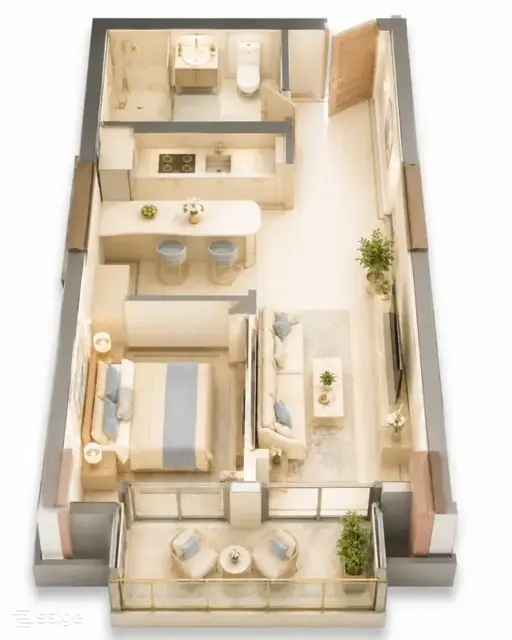 2-pok. mieszkanie 37 m², Khimshiashvili District — zdjęcie 4 z 4