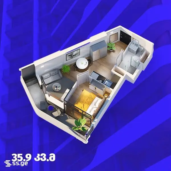1-pok. mieszkanie 35 m², Airport District — zdjęcie 2 z 5