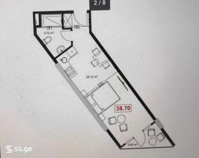 1-pok. mieszkanie 39 m², Airport District